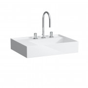 Раковина для ванной Laufen Kartell 60х46 см с 3 отверстиями полка слева шлифованная керамика белый с покрытием LCC H8183354001581