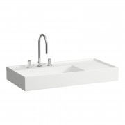 Раковина для ванной Laufen Kartell 90х46 см с 1 отверстием полка справа шлифованная керамика белый матовый H8183387571111