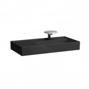 Раковина для ванной Laufen Kartell 90х46 см с 1 отверстием полка слева шлифованная керамика черный глянцевый H8183390201111