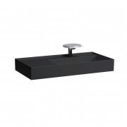 Раковина для ванної Laufen Kartell 90х46 см з 1 отвором полиця зліва шліфована кераміка чорний матовий H8183397161111