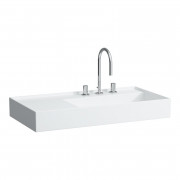 Раковина для ванной Laufen Kartell 90х46 см с 3 отверстиями полка слева шлифованная керамика белый матовый H8183397571581