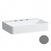 Раковина для ванної Laufen Val 60х40 см з 3 отворами без переливу кераміка графіт матовий H8122857581581