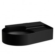 Раковина для ванної Laufen Val 53х40 см без отворів без переливу полиця праворуч кераміка чорний матовий H8152887161121