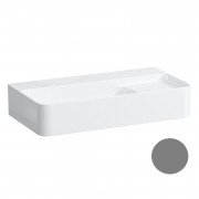 Раковина для ванної Laufen Val 60х31 см без отворів без переливу з полицею праворуч кераміка графіт матовий H8152857581421