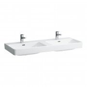 Раковина для ванної кімнати Laufen Pro S подвійна 120х46,5 см з 1 отвором на кожній чаші кераміка білий з покриттям LCC H8149664001041