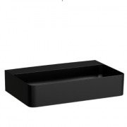 Раковина для ванної Laufen Val 55х42 см з 3 отворами без переливу шліфована кераміка чорний матовий H8162827161581