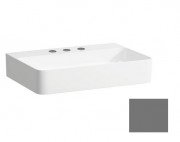 Раковина для ванної Laufen Val 60х42 см з 3 отворами без переливу шліфована кераміка графіт матовий H8162837581581