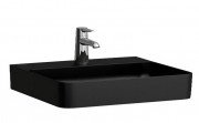 Раковина для ванної Laufen Val 75х42 см з 1 отверстием без перелива шлифованная керамика чёрный матовый H8162857161111