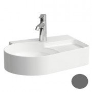 Раковина для ванної Laufen Val 53х40 см з 1 отвором без переливу шліфована кераміка графіт матовий H8162887581561