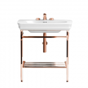 Консоль під раковину ArtCeram Civitas на 90 см з полицею-решіткою рожеве золото CIA005 77