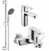 Комплект смесителей для ванной Grohe QuickFix Get 3 в 1 с душевым набором хром UA202701MQ