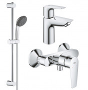 Комплект змішувачів для ванної Grohe QuickFix Start Edge 3 в 1 з душовим набором хром UA202502SE