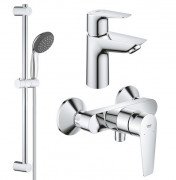 Комплект смесителей для ванной Grohe QuickFix Start Edge 3 в 1 с душевым набором хром UA202502SE