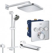 Душевая система скрытого монтажа Grohe QuickFix Grohtherm SmartControl с Vitalio Comfort 250 Cube хром UA202801C3