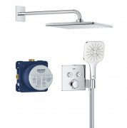 Душевая система скрытого монтажа Grohe QuickFix Precision SmartControl с Rain Mono 310 Cube хром 34876000