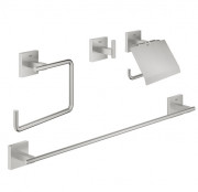 Набір аксесуарів для ванної кімнати Grohe QuickFix Start Cube 4 в 1 суперсталь 41115DC0