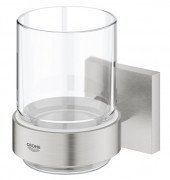 Стакан для зубных щеток Grohe QuickFix Start Cube с держателем суперсталь 41097DC0