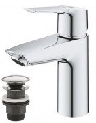 Змішувач для раковини Grohe QuickFix Start одноважільний з донним клапаном хром 23551002