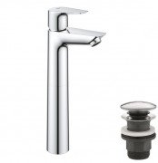 Змішувач для раковини Grohe QuickFix StartEdge одноважільний з донним клапаном хром 23777001