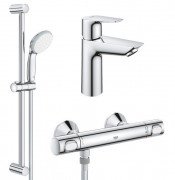 Комплект змішувачів для ванної Grohe QuickFix Precision Flow 3 в 1 з душовим набором хром UA202503TE