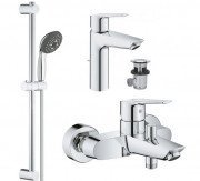 Комплект смесителей для ванной Grohe QuickFix Start 3 в 1 с душевым набором хром UA202301MQ