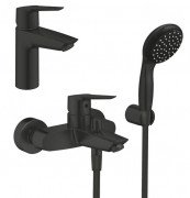 Комплект змішувачів для ванної Grohe QuickFix Start 3 в 1 із душовим набором чорний матовий UA303301SQ