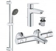 Комплект смесителей для ванной Grohe QuickFix Start 3 в 1 с душевым набором хром UA202304TS
