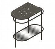 Консоль під раковину ArtCeram Flair 85x46х75,5 см чорний матовий/чорний мармур ACA059