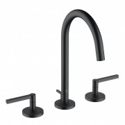 Смеситель для раковины Kludi Nova Fonte Puristic на 3 отверстия с донным клапаном черный матовый 201433915