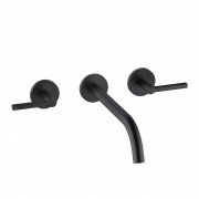 Змішувач для раковини Kludi Nova Fonte Puristic 240 настінний на 3 отвори чорний матовий 201463915