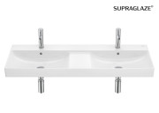 Раковина для ванной Roca Ona 120x46 см двойная Fineceramic® Supraglaze® белый A32768BS00