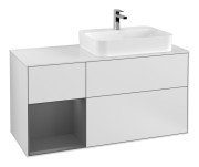 Тумба под раковину Villeroy & Boch Finion 120х50,1 см с подсветкой МДФ белый матовый лак/стекло белое матовое G391GKMT