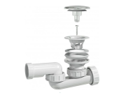 Сифон для ванни d52/d32 мм білий пластик 3212007