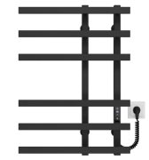 Електричний сушка для рушників Deffi Atena П6 150х700 праве підключення чорний A.AT.70.15.6.E.B.R.2