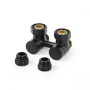 Кран Теrma комбінований запірний кутовий латунь чорний мат TGEOCM001