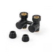 Кран Теrma комбінований запірний прямий латунь чорний мат TGEOCM002