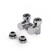 Кран Теrma комбінований запірний прямий латунь хром TGEOCR002