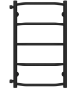 Полотенцесушитель водяной Deffi Трапеция П5 400х700 боковое левое подключение черный C.TR.70.40.5.B.B