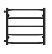 Полотенцесушитель водяной Deffi Трапеция П5 500х500 боковое левое подключение черный C.TR.50.50.5.B.B