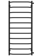 Полотенцесушитель водяной Deffi Трапеция П11 500х1200 боковое правое подключение черный C.TR.120.50.11.B.C