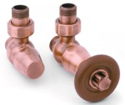 Комплект Теrma WOOD термостатичний регулюючий кутовий матова мідь TGETME001