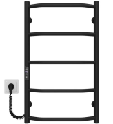 Електрична сушарка для рушників Deffi Трапеція П5 400х700 ліве підключення JD03 чорний C.TR.70.40.5.E.B.L.1