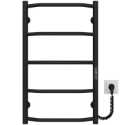 Електрична сушарка для рушників Deffi Трапеція П5 400х700 правильне підключення JD03 чорний C.TR.70.40.5.E.B.R.1