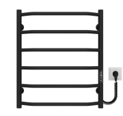 Електрична сушарка для рушників Deffi Трапеція П6 500х600 праве підключення JD03 чорний C.TR.60.50.6.E.B.R.1