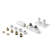 Комплект Теrma Twins All in One термостатический угловой левый белый глянец TGETTWINLK916