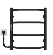 Электрический полотенцесушитель Deffi Трапеция П4 400х500 левое подключение JD03 черный C.TR.50.40.4.E.B.L.1