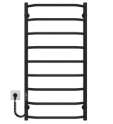 Електрична сушарка для рушників Deffi Трапеція П9 500х1000 ліве підключення JD03 чорний C.TR.100.50.9.E.B.L.1