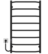 Електрична сушарка для рушників Deffi Трапеція П8 500х900 ліве підключення JD03 чорний C.TR.90.50.8.E.B.L.1