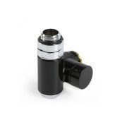 Вентиль Terma інтегрований запірний із трійником CYLINDER лівий метал чорний TGZOCZ004