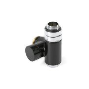 Вентиль Terma інтегрований запірний із трійником CYLINDER правий метал чорний TGZOCZ005